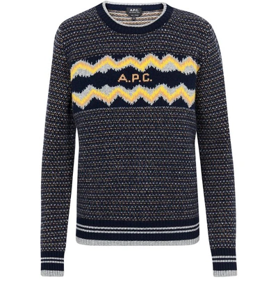 Shop Apc Adele Sweater In Dark Navy