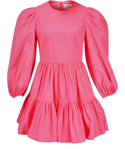 Shop Valentino Short Dress In Rosa Fluo