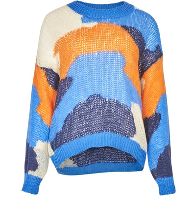 Shop Stine Goya Sana Sweater In Camouflage Blue