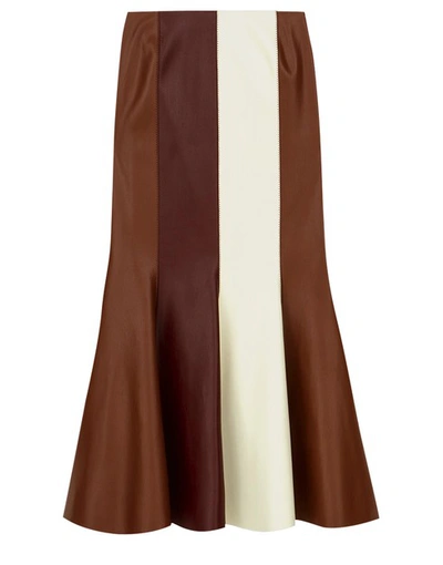 Shop Nanushka Artem Skirt In Vegan Leather In Brown Patch