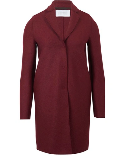 Shop Harris Wharf London Cocoon Coat In Felted Wool In Berry