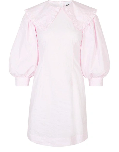 Shop Ganni Organic Cotton Dress In Cherry Blossom