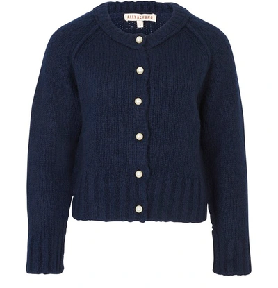 Shop Alexa Chung Crew Neck Cardigan In Navy