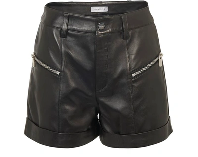 Shop Anine Bing Lia Leather Shorts In Black