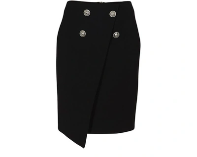 Shop Balmain Midi Skirt In 0pa Noir