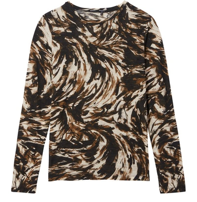 Shop Proenza Schouler Tie-dye T-shirt In Fatigue Black Tan Feather