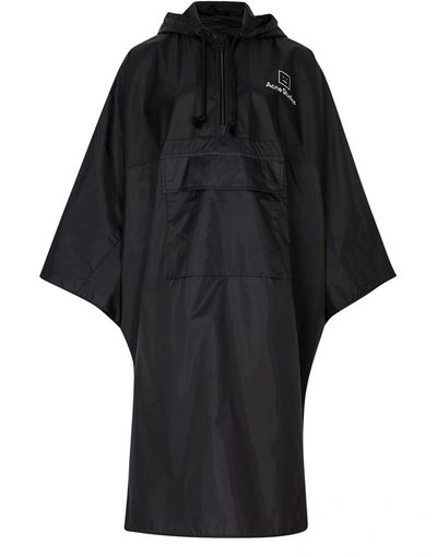 Shop Acne Studios Face Poncho In Black