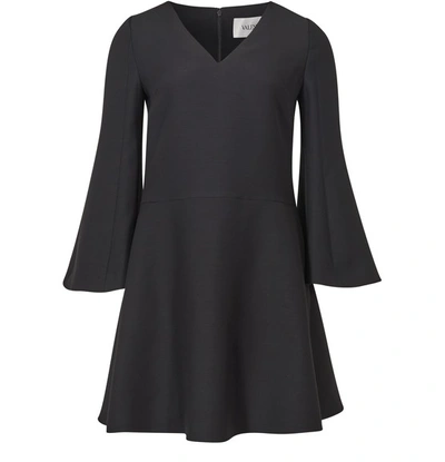 Shop Valentino Dress With Loose Sleeves In Black