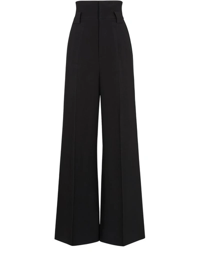 Shop Fendi Trousers In Noir