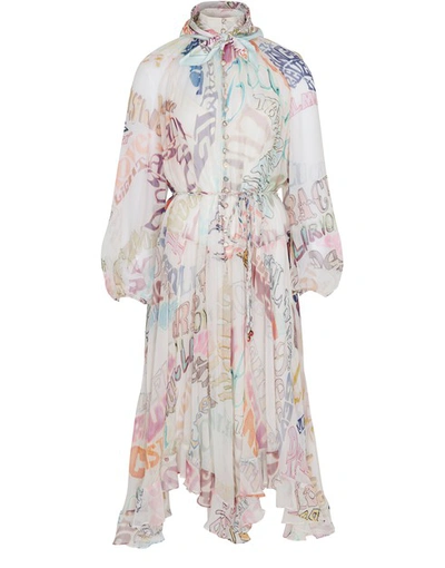 Shop Zimmermann Ladybeetle Angled Midi Dress In Word Print