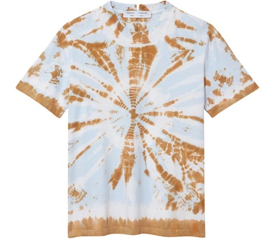 Shop Proenza Schouler White Label T-shirt In Tobacco Sky Blue Border Tie Dye