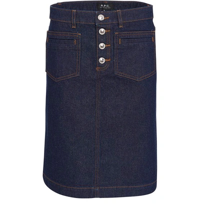 Shop Apc Michelle Skirt In Indigo Délavé