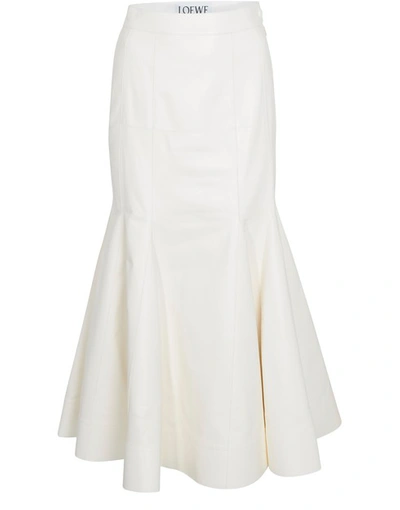 Shop Loewe Godet Skirt In White