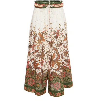 Shop Zimmermann Batik Skirt In Khaki Batik