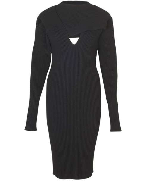 Bottega Veneta Cutout Ribbed-knit Dress In Black | ModeSens