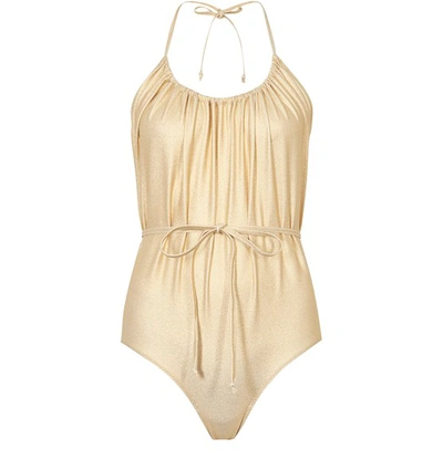 Shop Lisa Marie Fernandez Charlotte Swimsuit In Gold