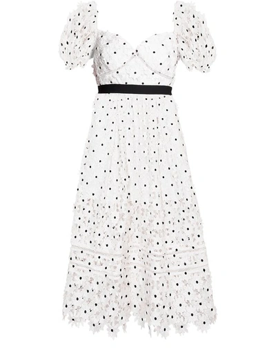Shop Self-portrait Daisy Lace Dress In White