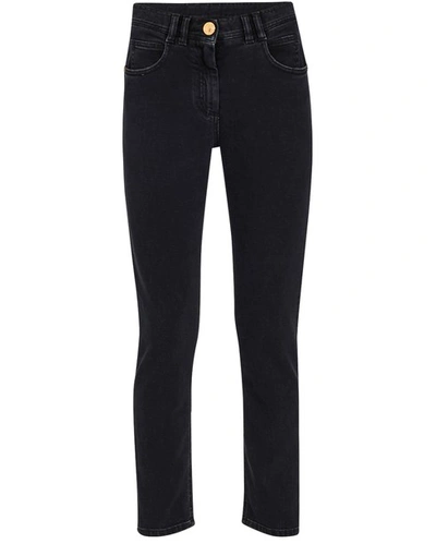 Shop Balmain Slim Fit Jeans In 0pc Noir D Lav
