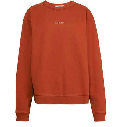 Shop Acne Studios Logo-print Sweatshirt In Pumpkin Orange