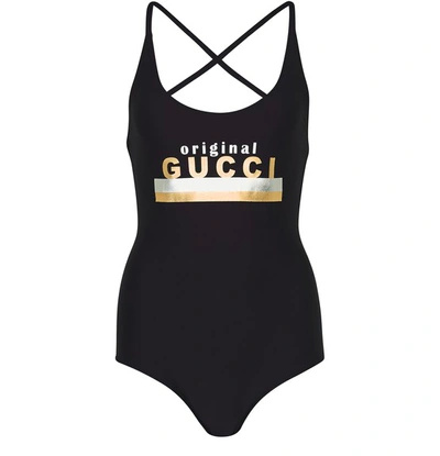 Shop Gucci Original  Swimsuit In Black Multi