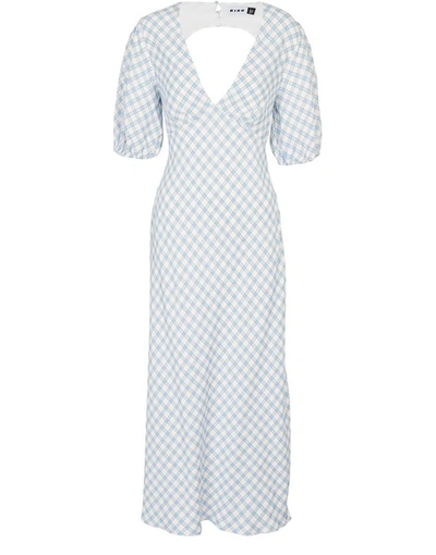 Shop Rixo London Steph Dress In Blue Grey Check