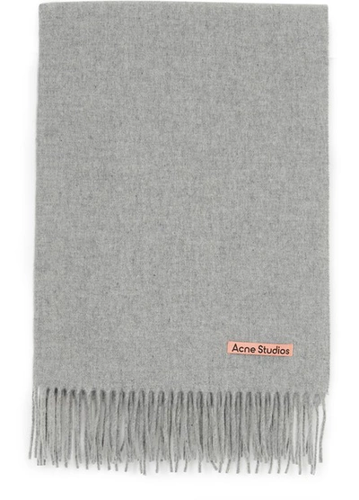 Shop Acne Studios Oversized Canada New Scarf In Light Grey Melange