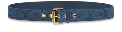 Shop Louis Vuitton Signature 35mm Belt In Navy