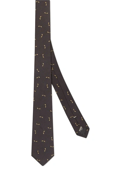 Shop Fendi Tie In Noir