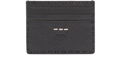 Shop Fendi Card Holder In Noir