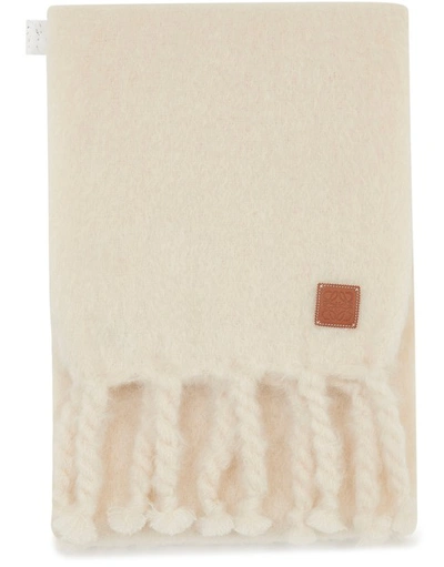 Shop Loewe Mohair Scarf In White