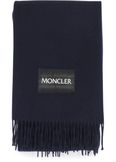 Shop Moncler Scarf In Navy
