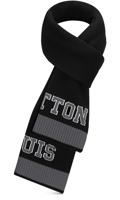 Shop Louis Vuitton Louis Scarf In Noir Blanc