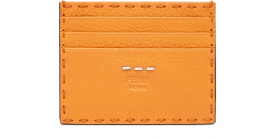 Shop Fendi Card Holder In Orange