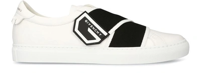 Shop Givenchy Leather Trainers With An Elasticated Band In White