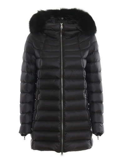 Shop Colmar Originals Fur Trimmed Hooded Padded Coat In Black