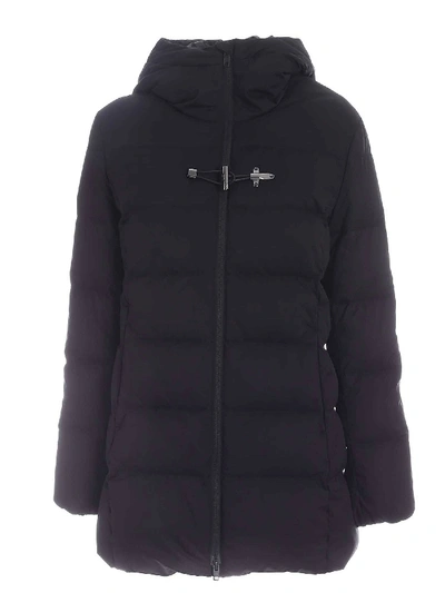 Shop Fay Hooded Down Jacket In Black
