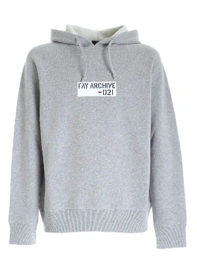 Shop Fay Logo Patch Sweatshirt In Grey