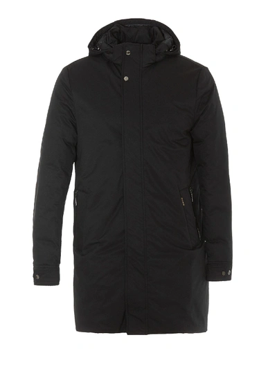 Shop Moorer Vermont Waterproof Black Long Padded Coat In Black