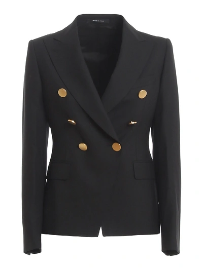 Shop Tagliatore Alycia Wool Blend Blazer In Black