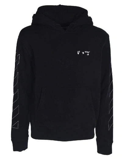 Shop Off-white Diag Ow Logo Hoodie In Black