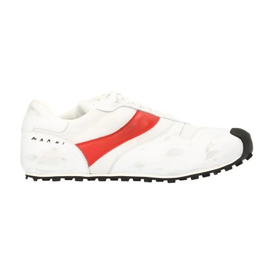 Shop Marni Sneakers In Lily White Tabasco