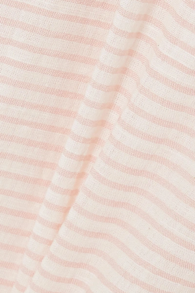 Shop Eberjey Nautico Striped Cotton-blend Voile Pajama Shirt In Blush