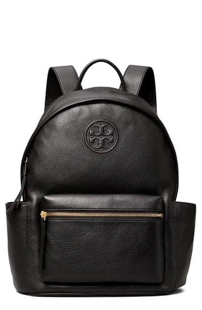 Shop Tory Burch Perry Bombe Leather Backpack In Black
