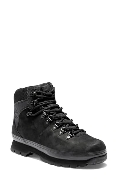 Shop Timberland Euro Waterproof Hiker Boot In Black Nubuck Leather
