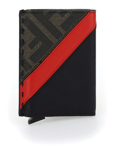 Shop Fendi Card Holder In Tab+rosso
