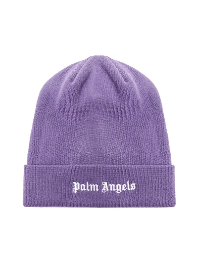 Shop Palm Angels Hat In Purple White