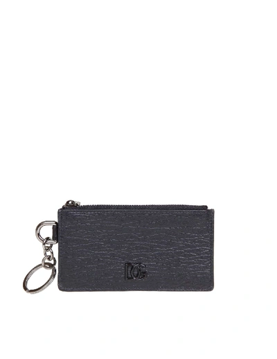 Shop Dolce & Gabbana Card Holder In Calfskin With Logo In Black