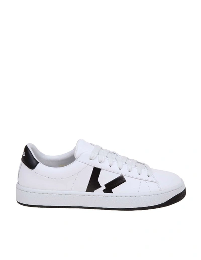 Shop Kenzo Sneakers Kourt Lace Up In White Leather