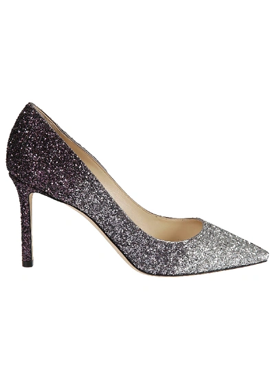 Shop Jimmy Choo Romy 85 Pumps In Silver/anthracite/plum