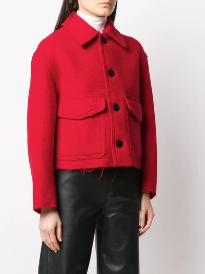 Shop Ami Alexandre Mattiussi Patch Pockets Boxy Jacket In Red